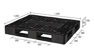 พาเลทพลาสติก 1,000x1,200x150 mm