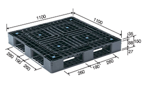 1,100x1,100x150 mm พาเลทพลาสติก