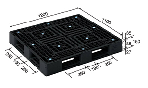 1,100x1,200x150 mm พาเลทพลาสติก