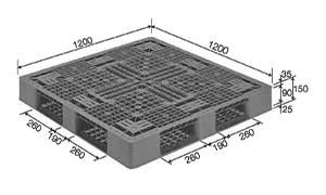 1,200x1,200x150 mm พาเลทพลาสติก